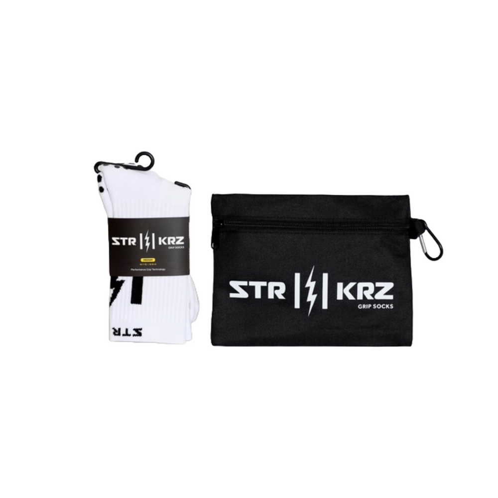 STR KRZ White Grip Socks w/ Bag