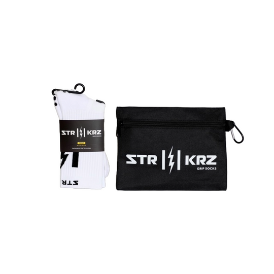 STR KRZ White Grip Socks w/ Bag